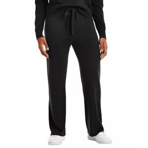 Members Mark Cashmere Blend Wide Leg Pant Size XL Solid Black Loungewear Relaxed